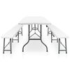 vidaXL Tavolo Giardino Pieghevole 2 Panche 180cm Acciaio e HDPE Bianco