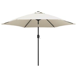 vidaXL vidaXL Ombrellone a Sbalzo da Giardino con LED 3m Bianco Sabbia