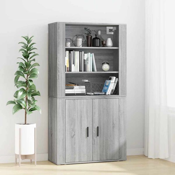 vidaXL Credenza Grigio Sonoma in Legno Multistrato