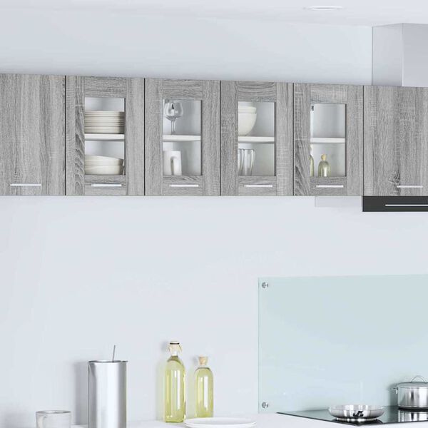 vidaXL Armadio pensile con porta 2 pcs Grigio Sonoma 60 x 31 x 40 cm