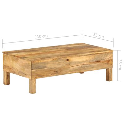 vidaXL Tavolino da Salotto in Legno Massello di Mango 110x55x35 cm