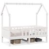 vidaXL Giroletto Casetta Bambini Bianco 80x160 cm Legno Massello Pino