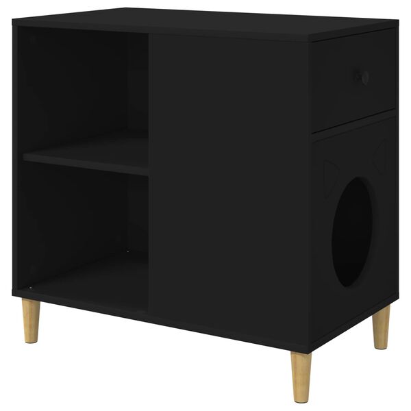 vidaXL Casa per Gatti Nero 72 x 42.5 x 70 cm Legno multistrato
