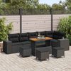 vidaXL Set Divano da Giardino con cuscino 10 pcs Nero polyrattan
