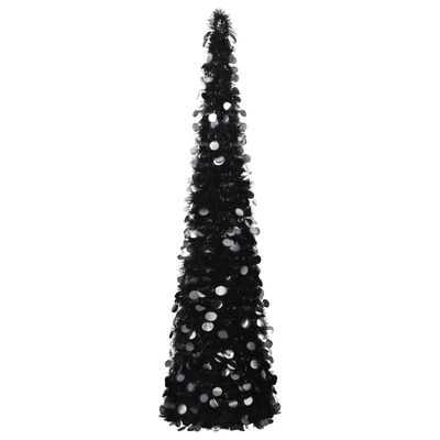 vidaXL Albero di Natale Artificiale Apribile Nero 180 cm PET