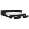 vidaXL Divano Letto Estraibile con Cassetti Nero 90x190 cm in Tessuto