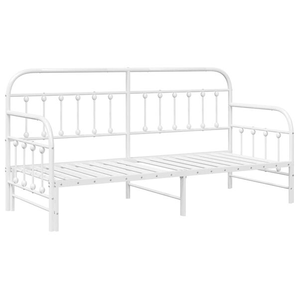 vidaXL Struttura per letto di giorno Bianco 75 x 190 cm Acciaio