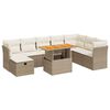 vidaXL Set Divano da Giardino 9 pz con Cuscini Beige Polyrattan Acacia