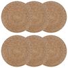 vidaXL Tovagliette in erba di mare 6 pz Naturale 100% Erba marina