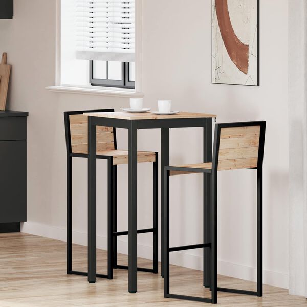 vidaXL Tavolo da bar Naturale 60 x 60 x 105 cm Pino massello