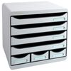 Exacompta Set Cassetti da Scrivania Store-Box 7 Cassetti Grigio Chiaro