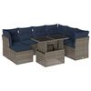 vidaXL Set Divani da Giardino 8 pz con Cuscini Grigio in Polyrattan