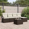 vidaXL Set di divani con cuscino 6 pcs Marrone polyrattan