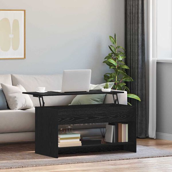 vidaXL Tavolino da salotto Rovere Nero 80 x 50,5 x 41,5 cm