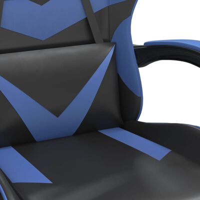 vidaXL Sedia da Gaming con Poggiapiedi Nero e Blu in Similpelle