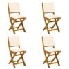 vidaXL Sedie Bistro da Giardino 4 pcs Bianco Crema