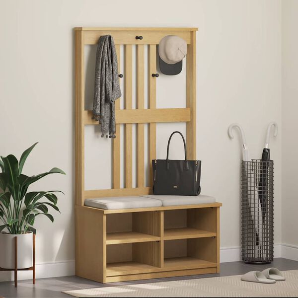 vidaXL Albero da Ingresso SANDNES 87x40x159,5 cm in Legno di Pino