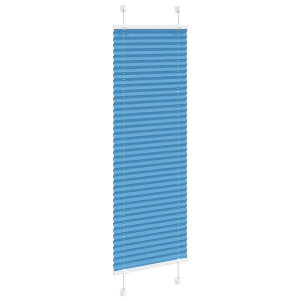 vidaXL Tenda Plissettata Blu 45x100 cm Larghezza Tessuto 44,4 cm