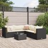 vidaXL Set Mobili da Giardino 6 pz con Cuscini in Polyrattan Nero