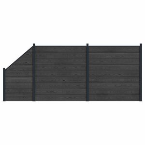 vidaXL Pannello di Recinzione 3 pcs WPC e Alluminio Nero