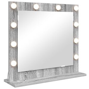 vidaXL Specchio da Vanit&agrave; Grigio Sonoma 60 x 55 x 18 cm Rettangolare