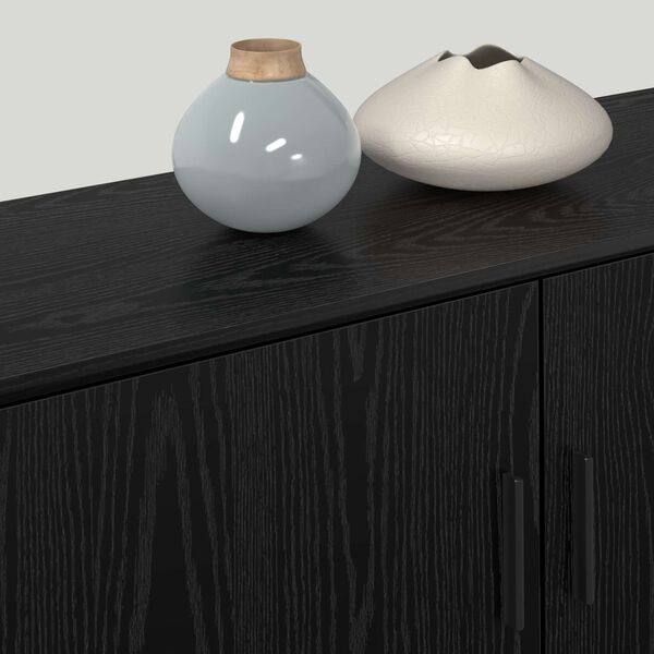 vidaXL Set Mobile TV da Parete 2 pcs Rovere Nero 100 x 34,5 x 40 cm