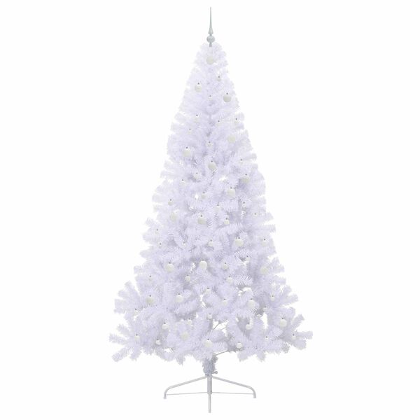 vidaXL Albero di Natale artificiale Bianco 240 cm PVC e Acciaio