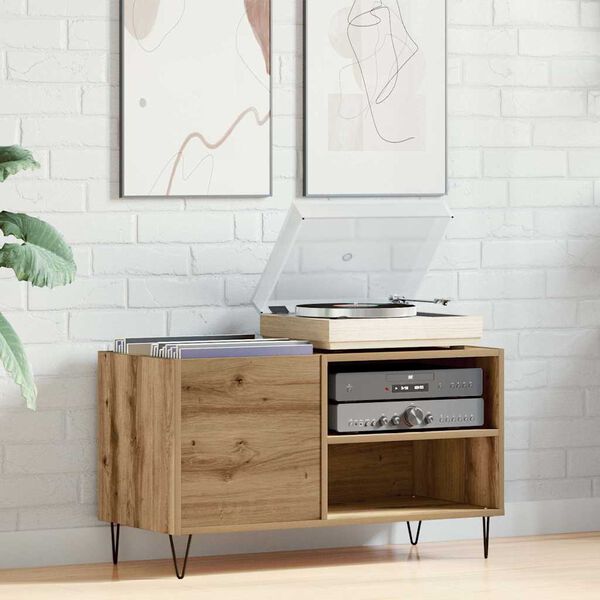 vidaXL Mobile Porta Dischi Rovere Artigianale 84,5x38x48cm Multistrato