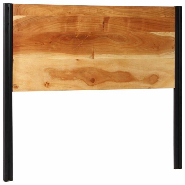 vidaXL Testiera 120 cm in Legno Massello di Acacia e Ferro
