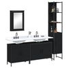 vidaXL Set Mobili da Bagno 4 pz Nero in Legno Multistrato