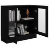 vidaXL Armadietto con Vetrina Nero 82,5x30,5x80 cm Legno Multistrato