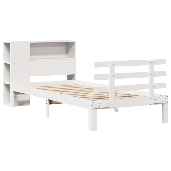 vidaXL Letto Libreria senza Materasso Bianca 90x200 cm Legno di Pino
