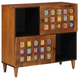 vidaXL Credenza con porta Noce 80 x 33 x 75 cm Legno di mango massello