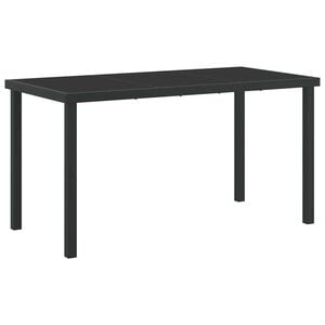 vidaXL Tavolo da Giardino Nero 140 x 70 x 73 cm Metallo