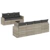 vidaXL Set Divano da Giardino 8pz con Cuscini Grigio Chiaro Polyrattan