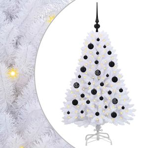 vidaXL Albero di Natale Artificiale con Rami Pieghevoli Bianco 120 cm