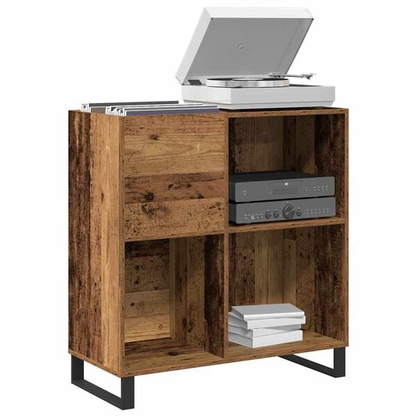 vidaXL Mobile porta vinili Legno vecchio 85 x 38 x 89 cm