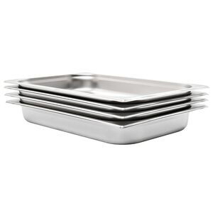 vidaXL Contenitori Gastronorm 4 pz GN 1/1 65 mm in Acciaio Inox