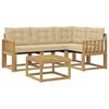 vidaXL Set di divani da esterno 5 pz Bianco e Beige