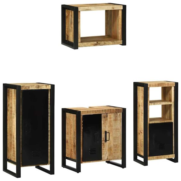 vidaXL Set di mobili per il bagno 4 pcs Legno di mango massello