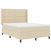 vidaXL Letto a Sorgente LED con materasso Crema 160 x 200 cm Tessuto