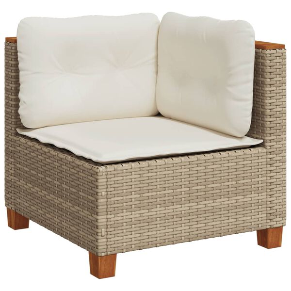 vidaXL Set Divano da Giardino 4 pz con Cuscini Beige in Polyrattan