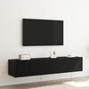 vidaXL Mobile TV da parete 2 pcs Rovere Nero 80 x 35 x 31 cm