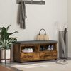 vidaXL Panca per ingresso con cuscino Rovere fum&eacute; 100 x 38 x 46 cm