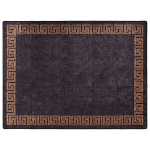 vidaXL Tappeto Lavabile Nero e Oro 400x300 cm Antiscivolo