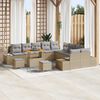 vidaXL Set Divano da Giardino con cuscino 13 pcs Beige polyrattan