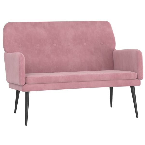 vidaXL Panca Rosa 108x79x79 cm in Velluto