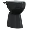 vidaXL WC Senza Brida 7 cm Altezza Extra Chiusura Rallentata Ceramica Nera