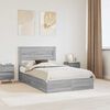 vidaXL Letto con Contenitore con testiera Grigio Sonoma 135 x 190 cm