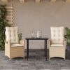 vidaXL Set da Pranzo da Giardino 9 pz con Cuscini Beige in Polyrattan